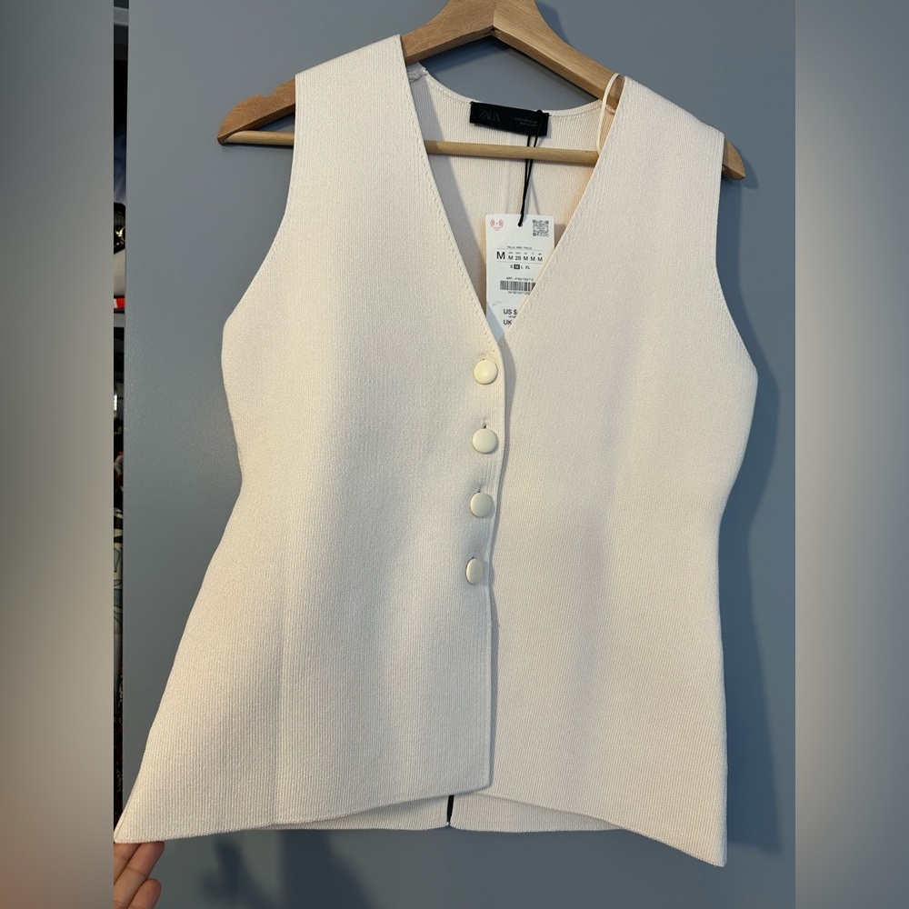 Zara Cream Knit Top - Picture 6 of 8